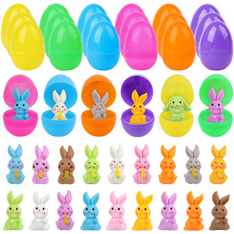 Party Games Easter - 24 Adet Tavşan Figürlü Paskalya Yumurtası