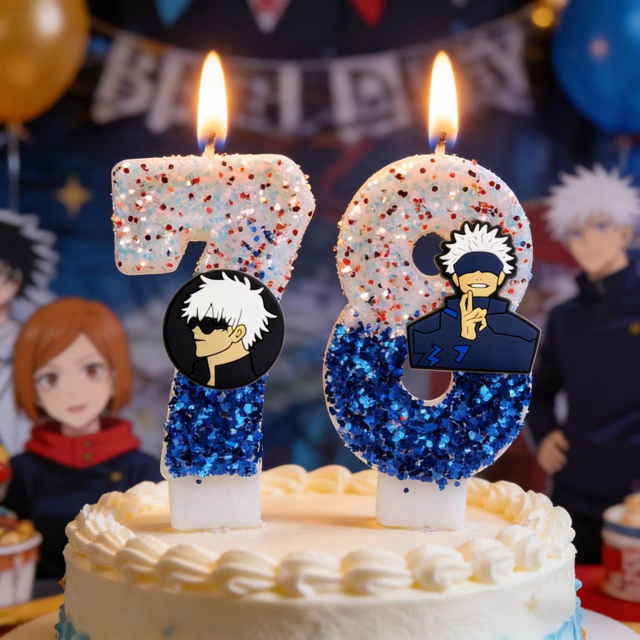 Party Games Baby Shower - Amine Jujutsu Kaisen Temalı Mum Numarası
