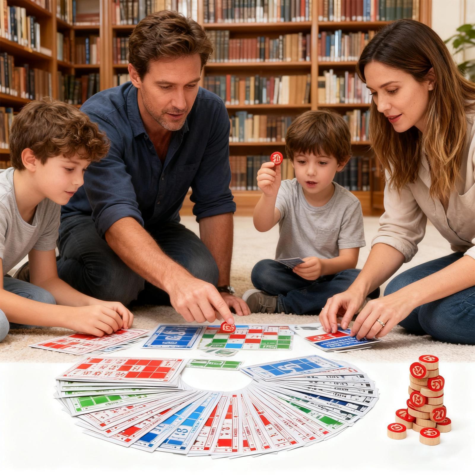 Party Games For Large Groups - Bingo Seti Komik Vintage Ahşap Oyuncaklar