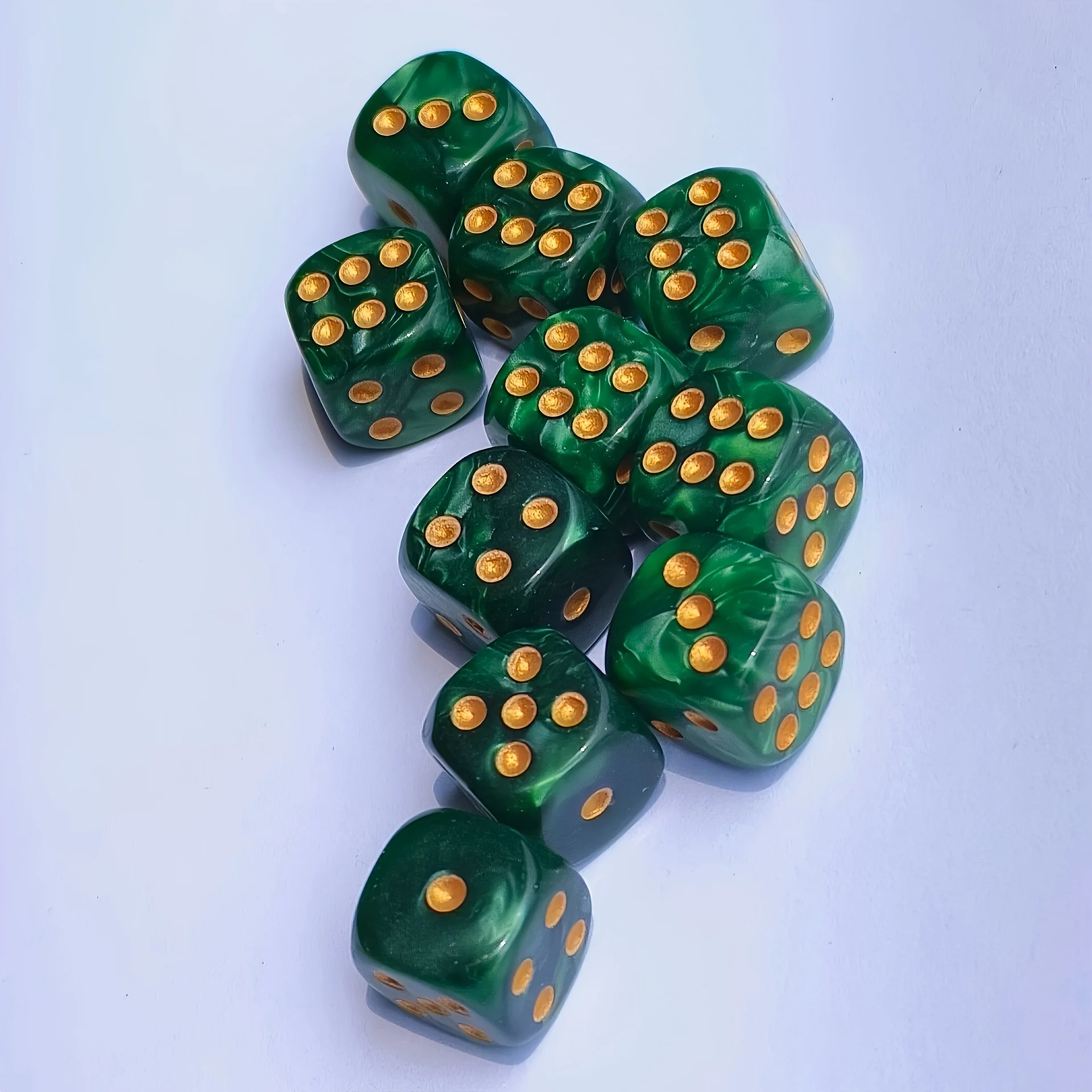 Party Games Board Game - 10 Adet 12mm İnci Desenli D6