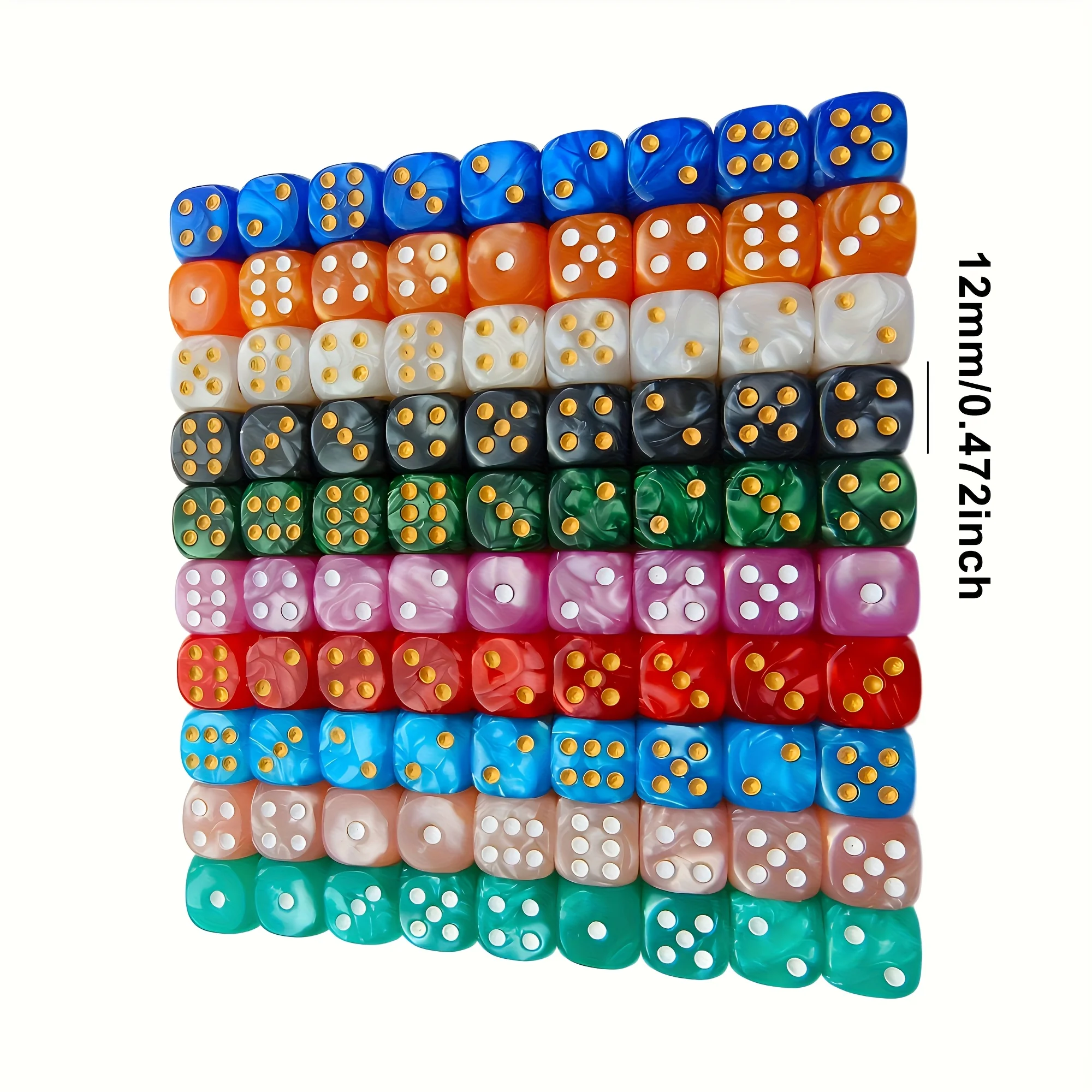 10 Adet 12mm İnci Desenli D6 Z - Party Games Board Game incelemesi ve fiyatı