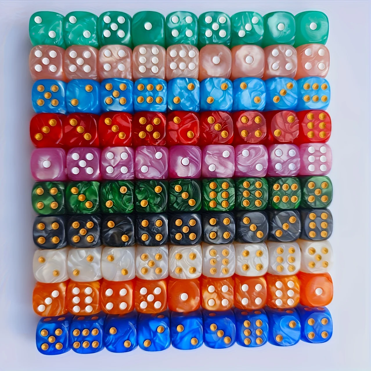 10 Adet 12mm İnci Desenli D6 Z - Party Games Board Game incelemesi ve fiyatı